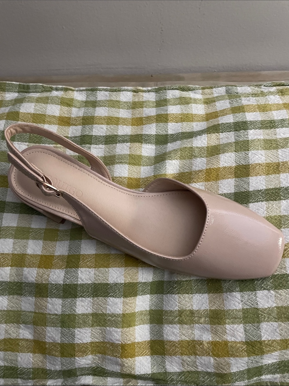 Patent Nude Slingback Flat Mule - Women
